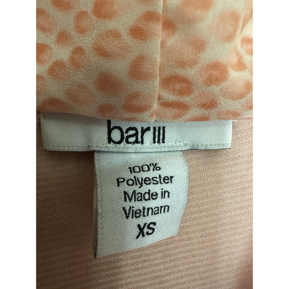 Women's bar iii Peach White Abstract Sleeveless Fit & Flare Dress Tie Waist‎ XS - Picture 4 of 4